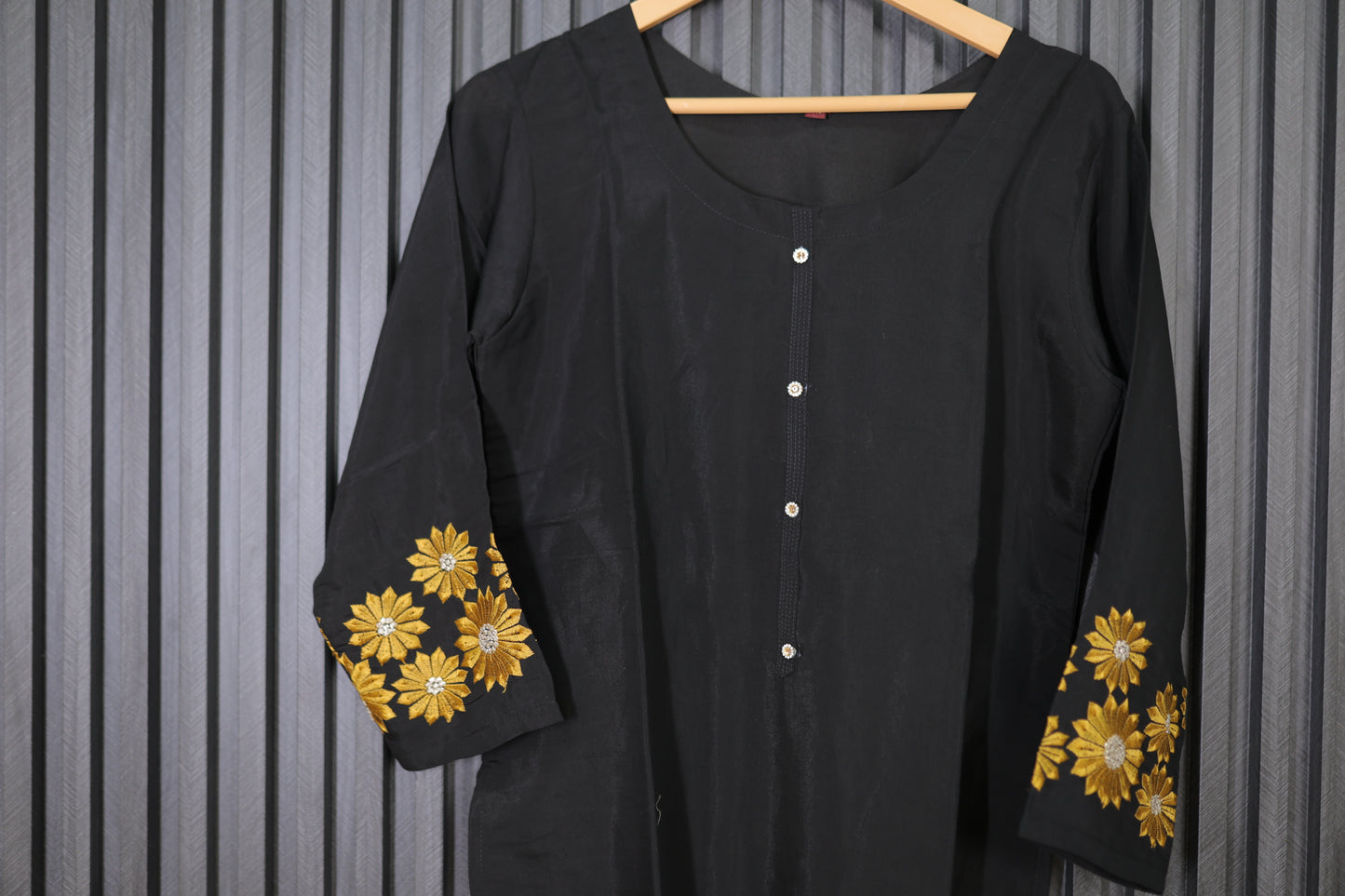 Midnight Bloom Embroidered Cord Set