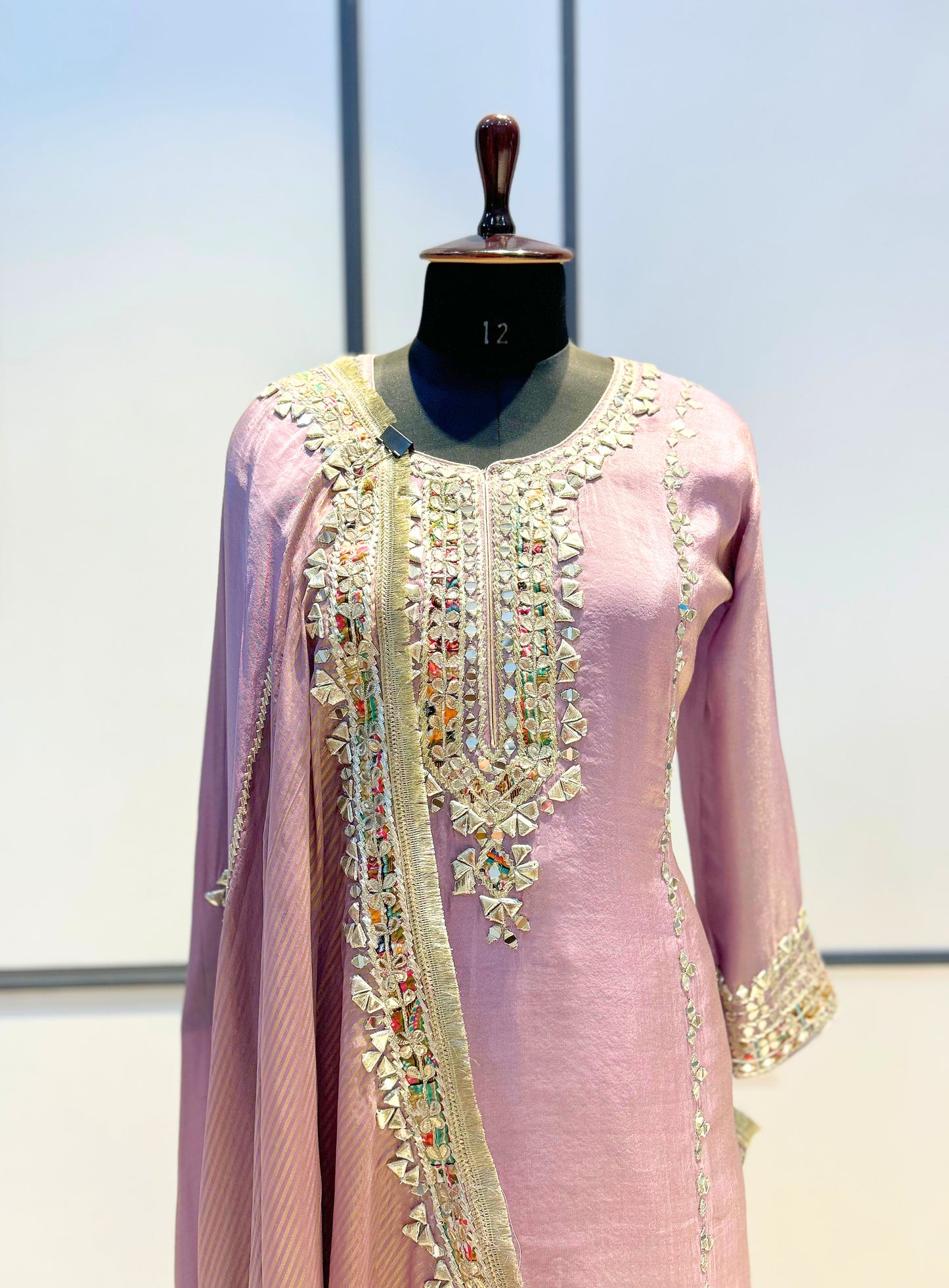 Mauve Embroidered Kurta & Sharara Set