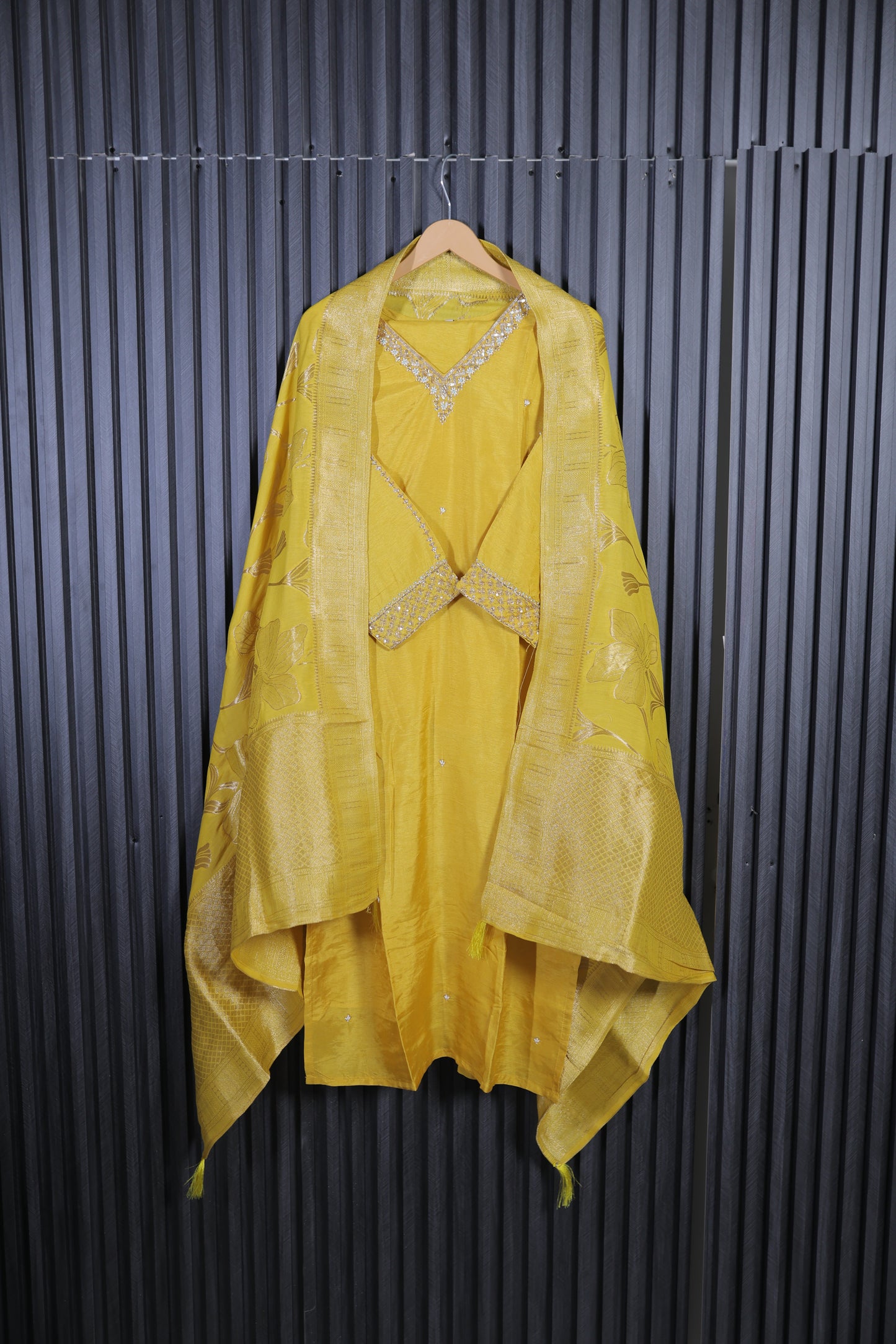 Golden Glow Embroidered Kurta Set