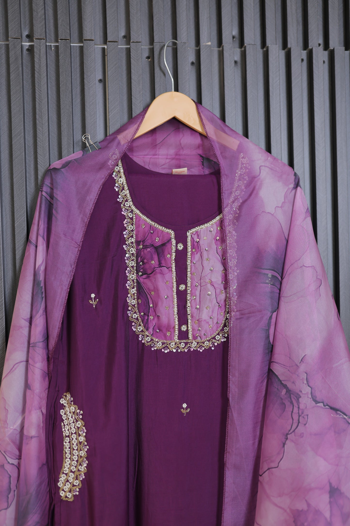 Royal Plum Embroidered Kurta Set