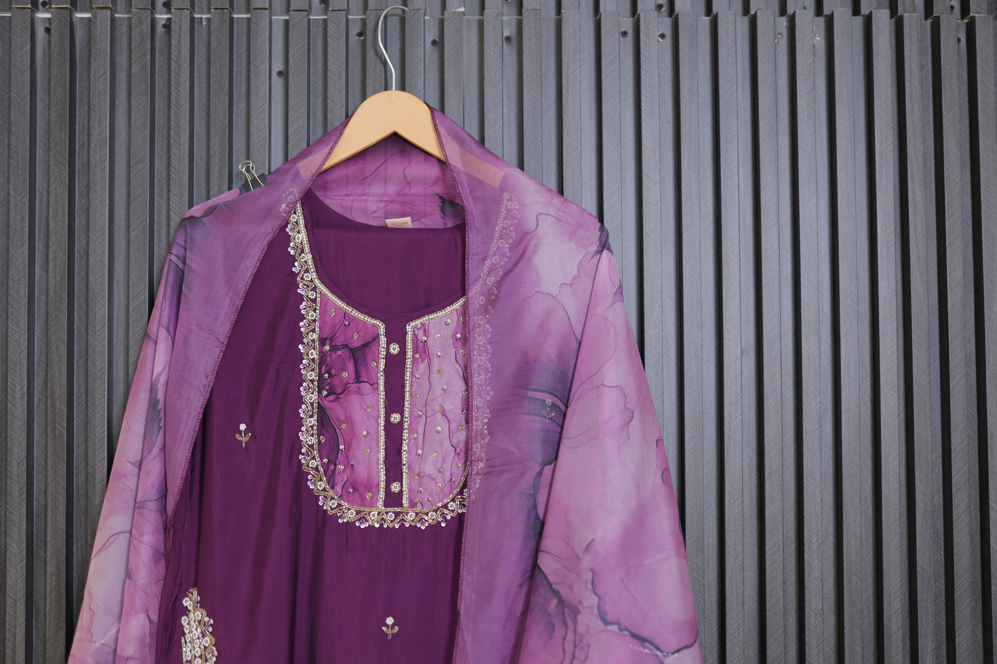 Royal Plum Embroidered Kurta Set
