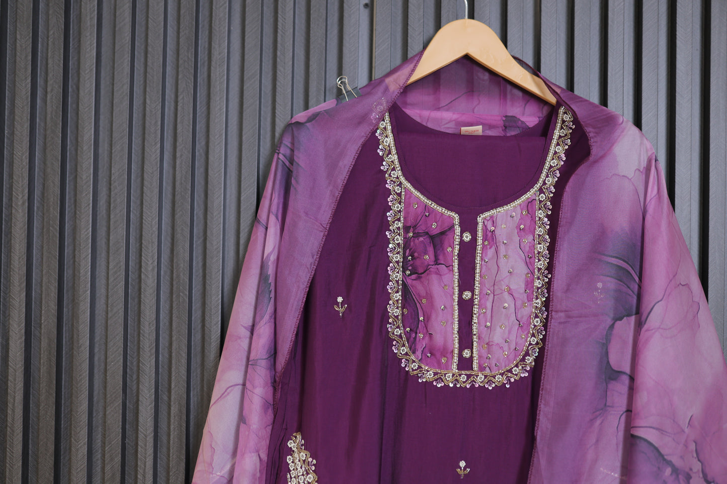 Royal Plum Embroidered Kurta Set