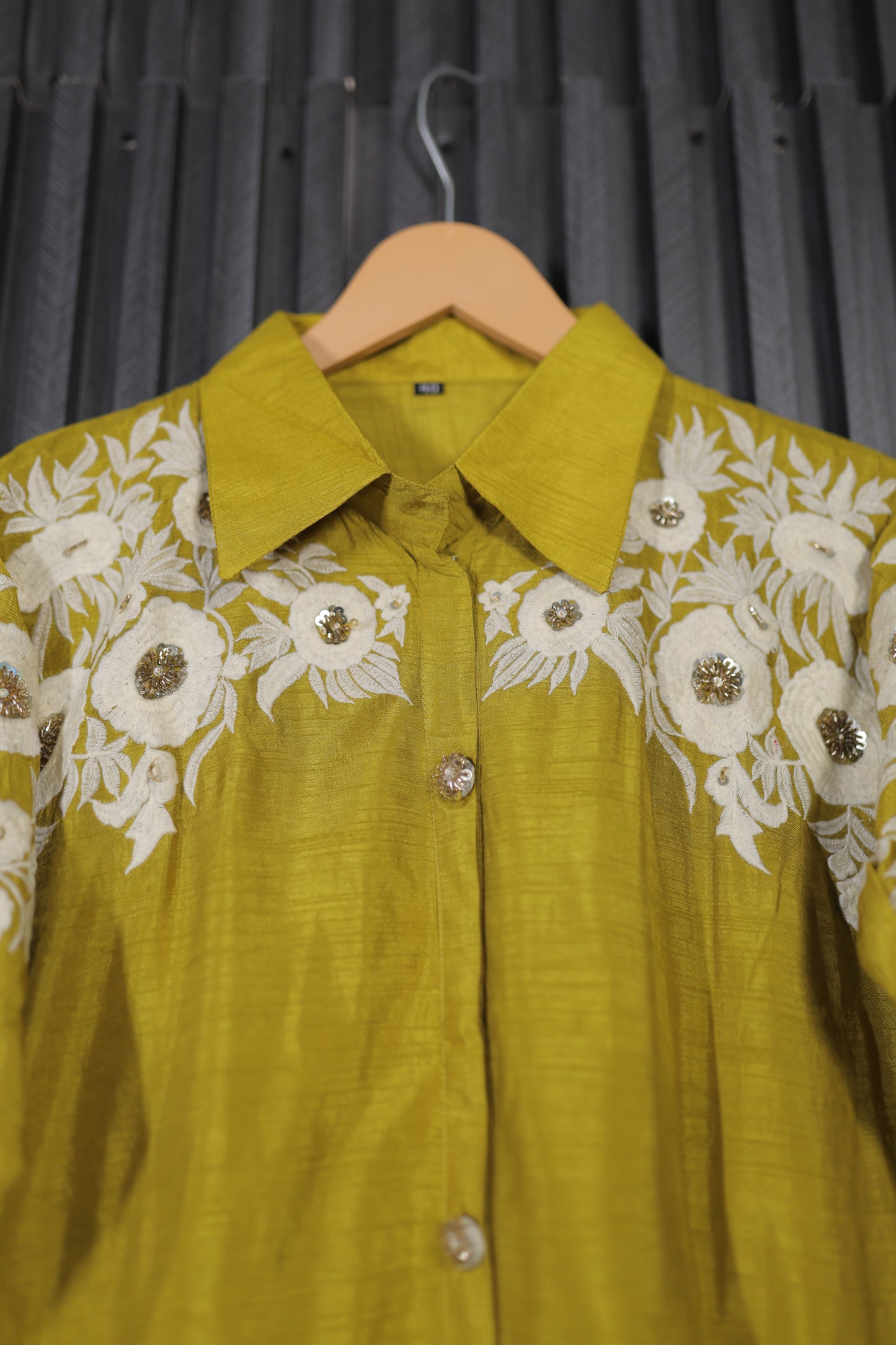 Olive Bloom Embroidered Cord Set