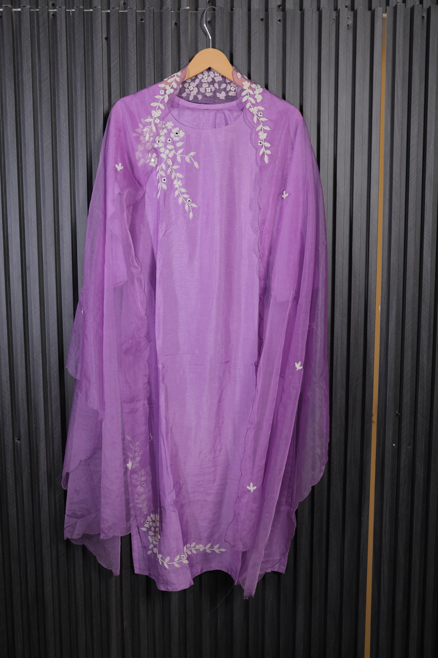 Lavender Elegance Embroidered Suit Set