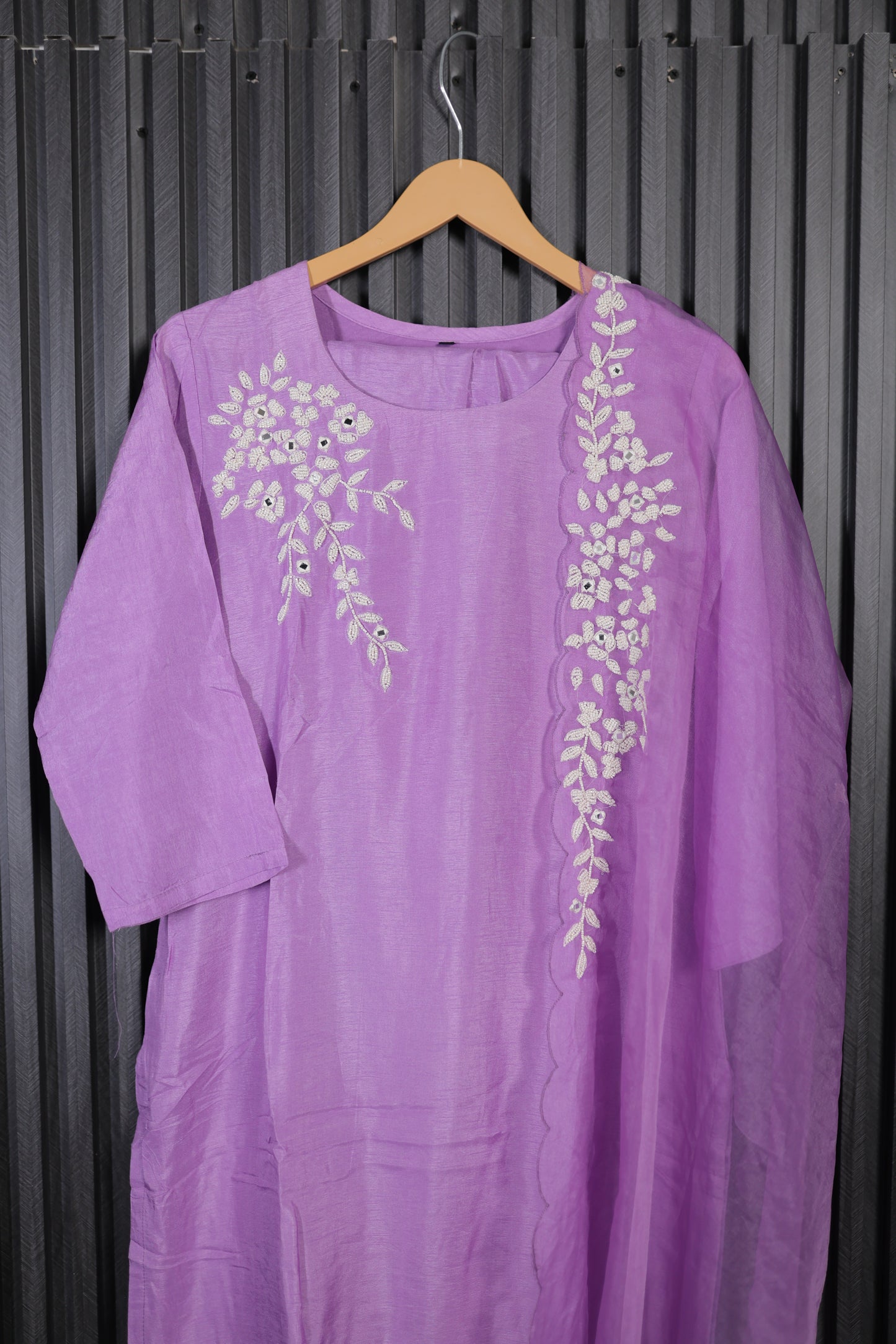 Lavender Elegance Embroidered Suit Set