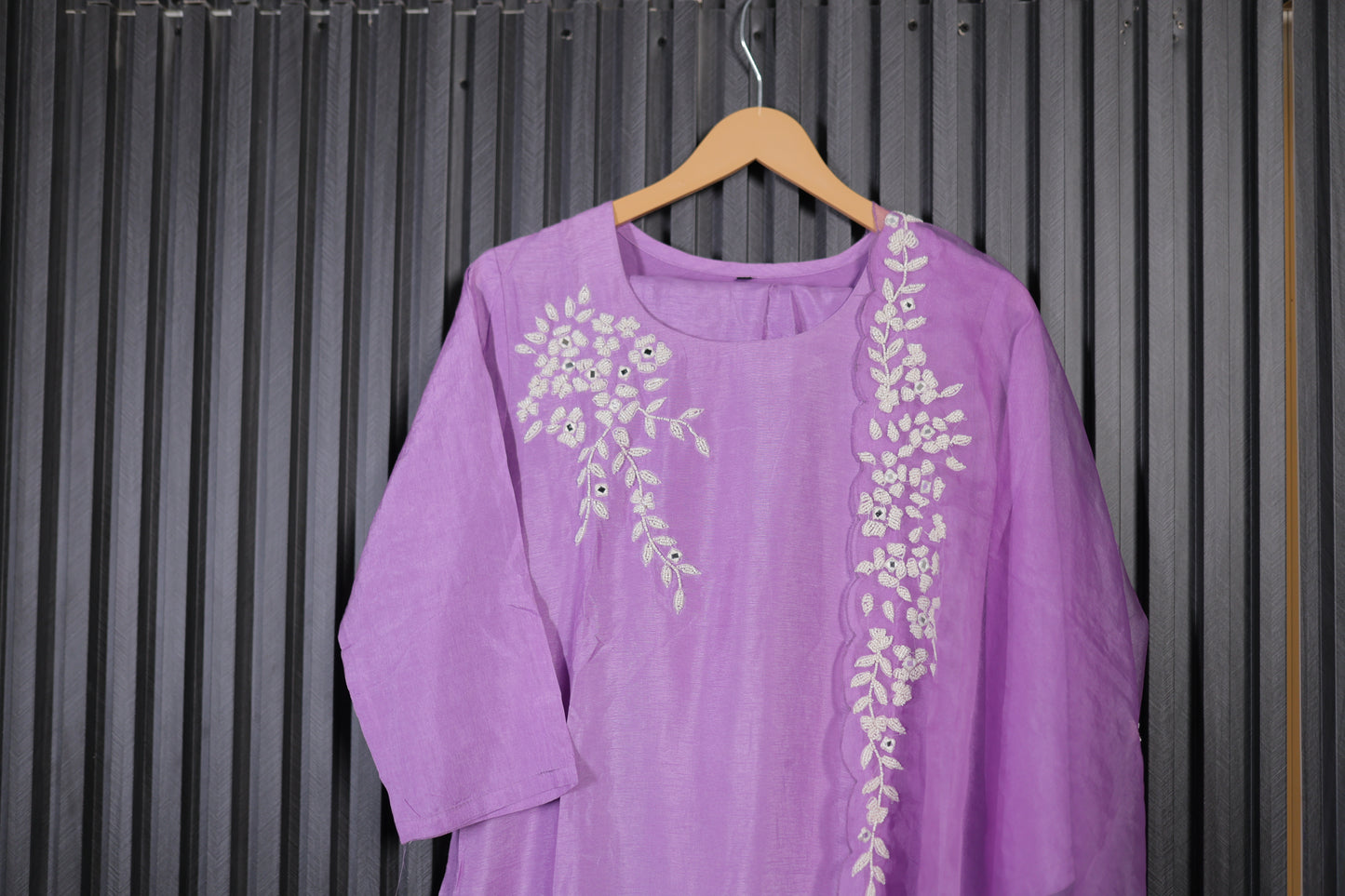 Lavender Elegance Embroidered Suit Set