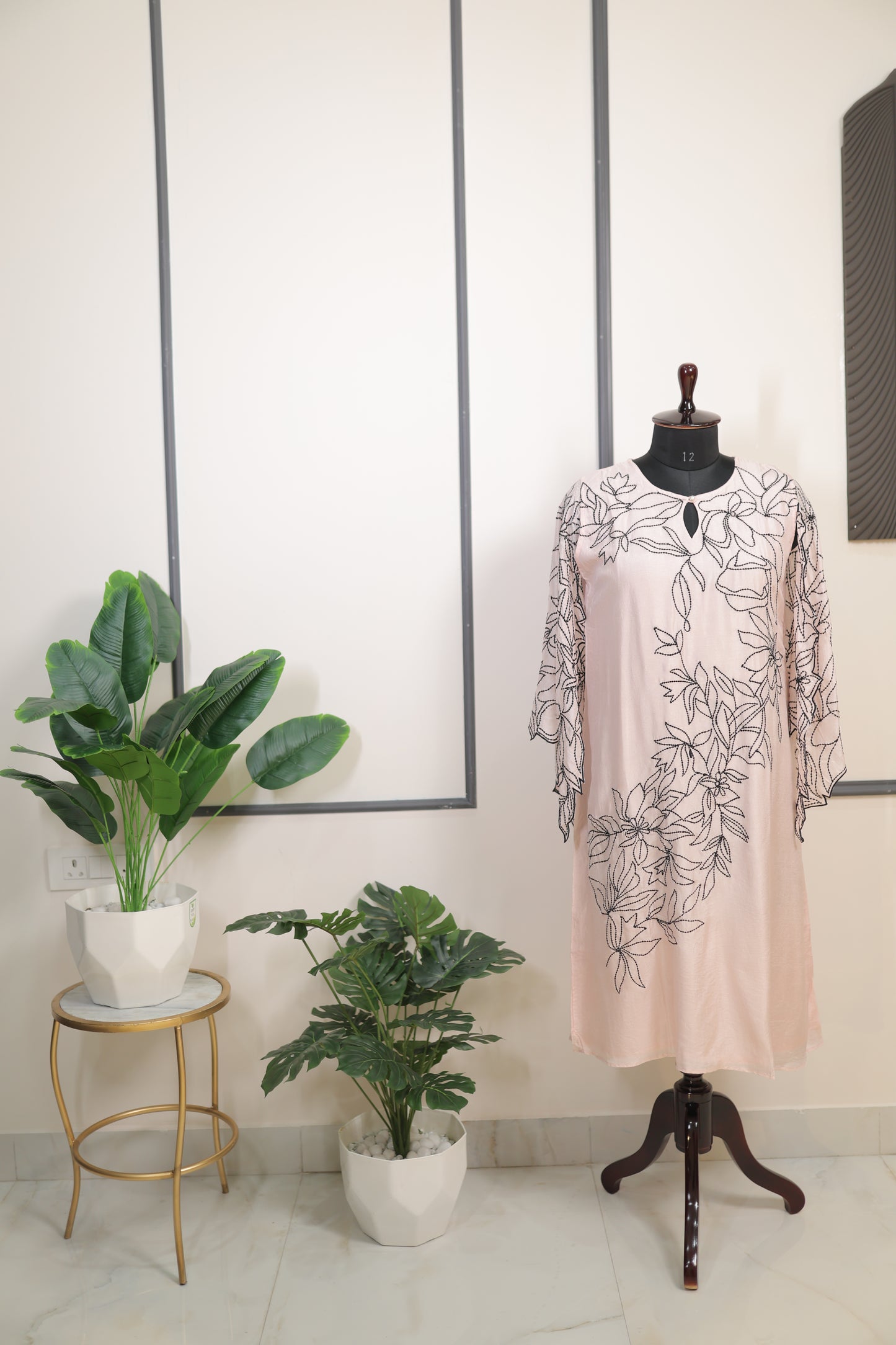 Blush Elegance Embroidered Cord set