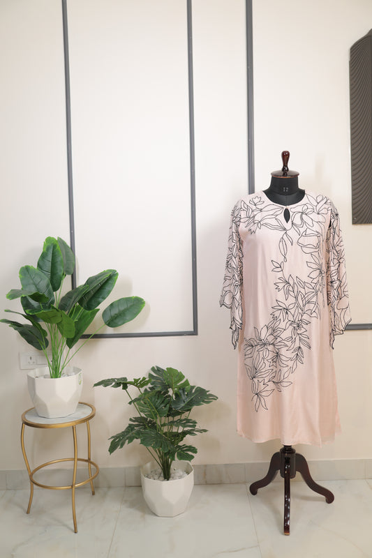 Blush Elegance Embroidered Cord set