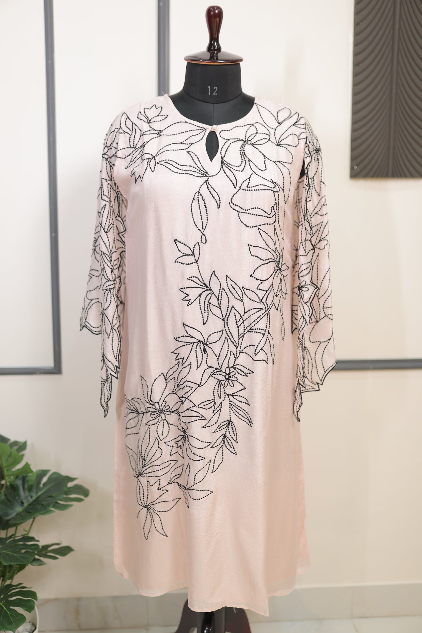 Blush Elegance Embroidered Cord set