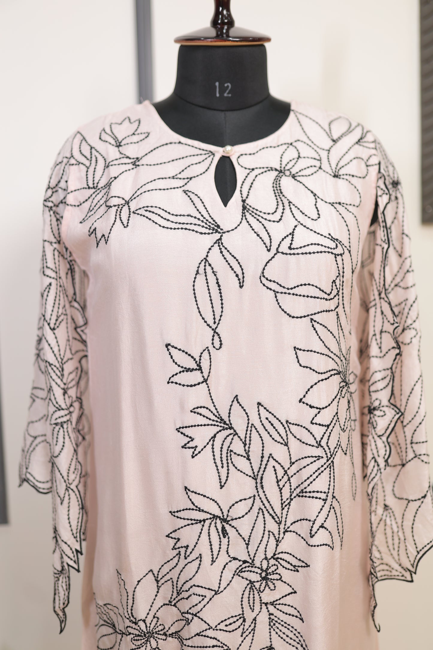 Blush Elegance Embroidered Cord set