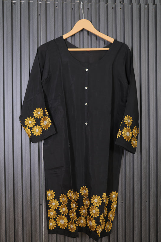 Midnight Bloom Embroidered Cord Set