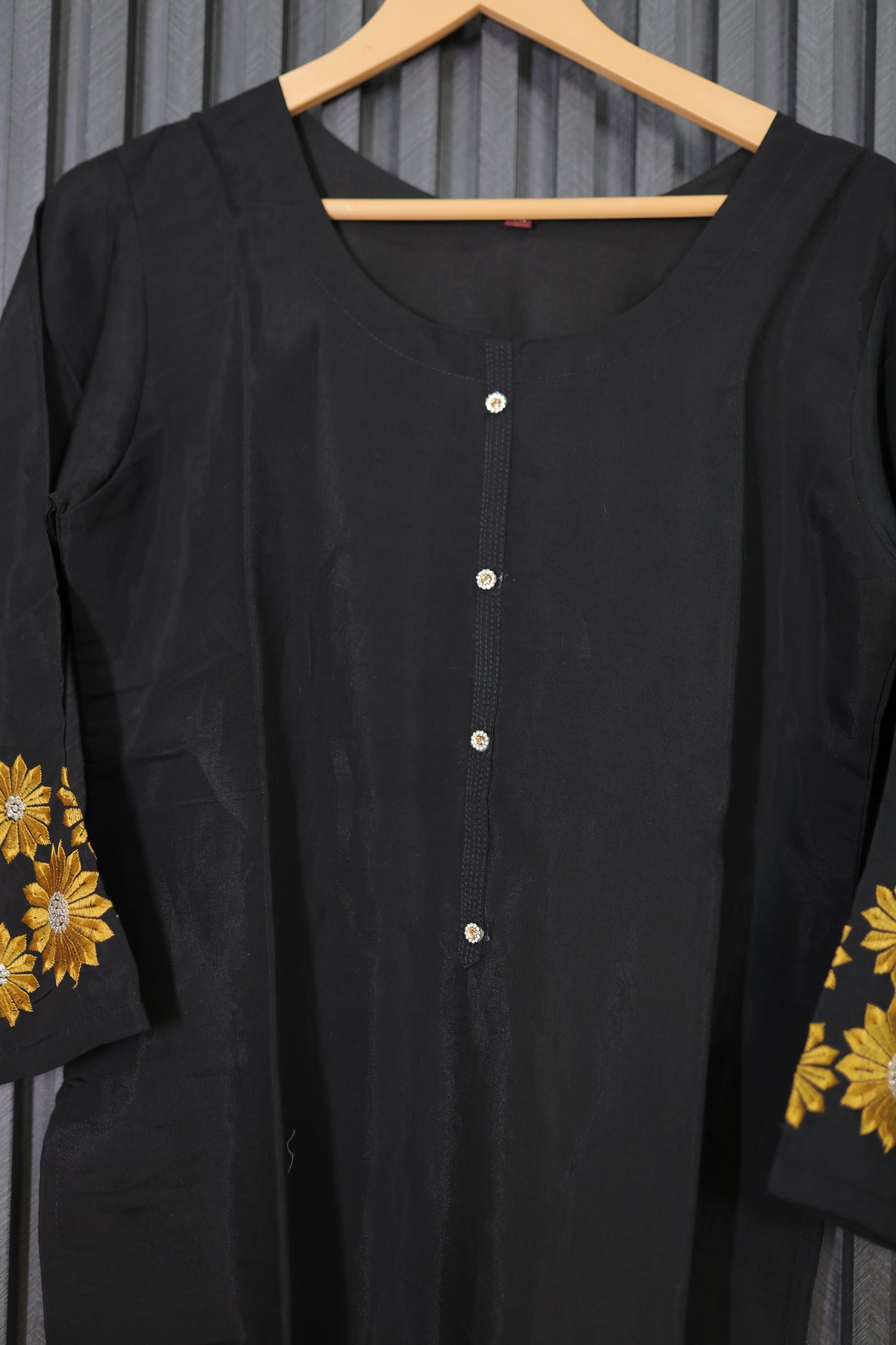 Midnight Bloom Embroidered Cord Set