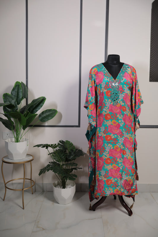 Floral Breeze Embellished Kaftan Set
